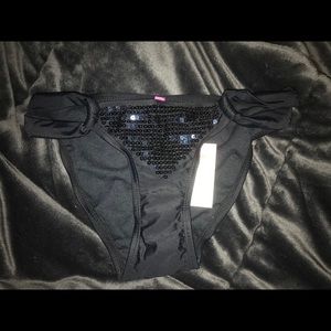 Black sequined bikini bottom